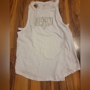 Under Armour Iron Paradise White cutout tank YXL